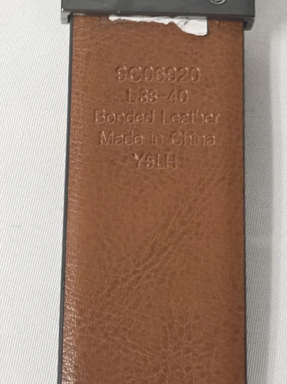 Mens Size 38 Reversible Belt with Polished And Textured Metal Buckle